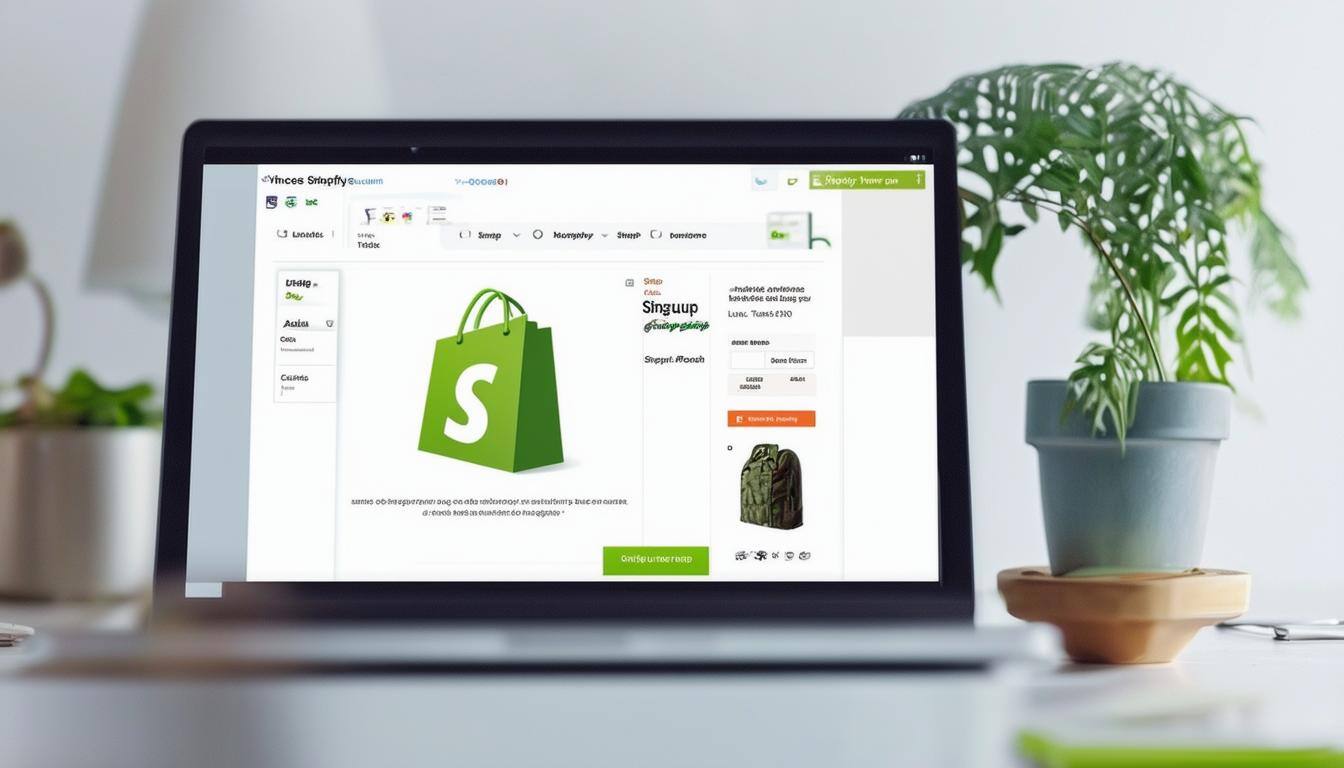 image of shopify ecommerce singup process