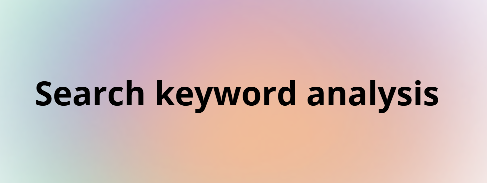 Search keyword analysis